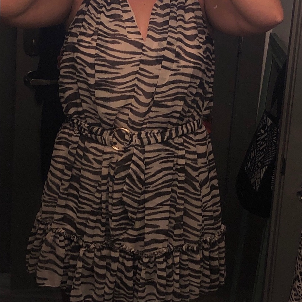 zebra/tiger print boutique Olivaceous dress size L
